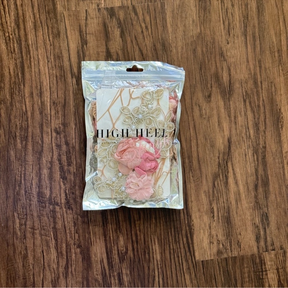 Free People Floral Net Tights with Pink and Cream Accents - Picture 5 of 7